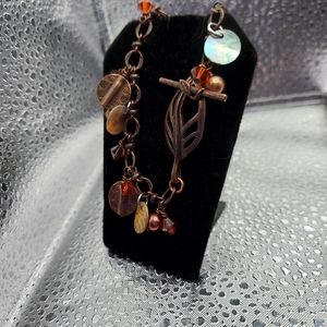 Copper Charm Dangle Toggle Bracelet. Attractive & Chic!